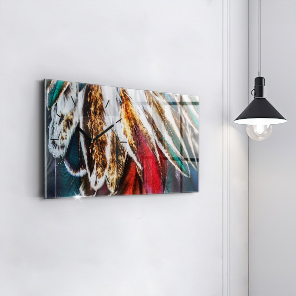 Zegar ścienny poziomy Jasnobrązowe pióra ptaka