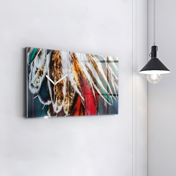 Zegar ścienny poziomy Jasnobrązowe pióra ptaka