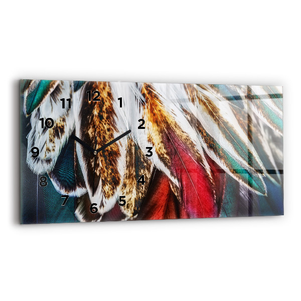 Zegar ścienny poziomy Jasnobrązowe pióra ptaka