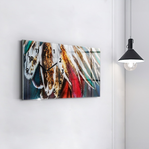 Zegar ścienny poziomy Jasnobrązowe pióra ptaka