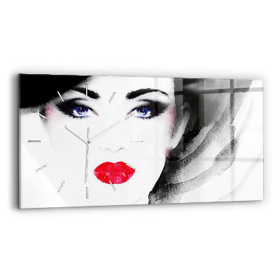 Zegar ścienny poziomy Portret kobiety