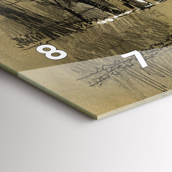 Zegar ścienny poziomy Park i drzewa w sepii