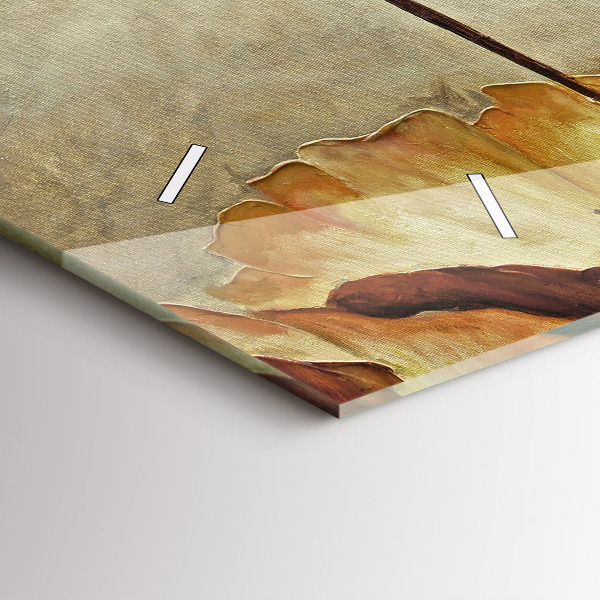 Zegar ścienny poziomy Malowane maki