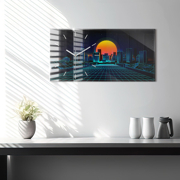 Zegar poziomy Cyberprzestrzeń Miasto