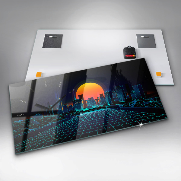 Zegar poziomy Cyberprzestrzeń Miasto