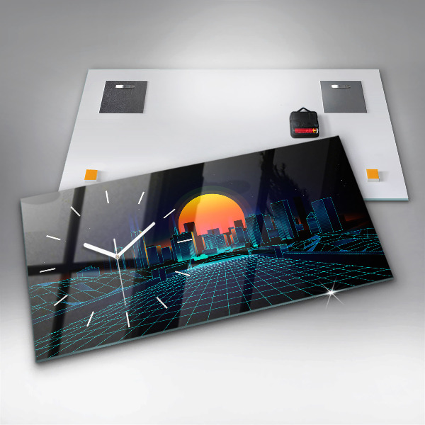 Zegar poziomy Cyberprzestrzeń Miasto