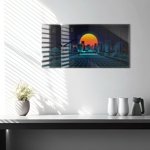 Zegar poziomy Cyberprzestrzeń Miasto