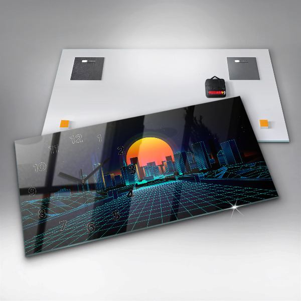 Zegar poziomy Cyberprzestrzeń Miasto