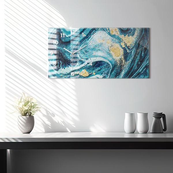 Zegar poziomy Abstrakcja Marmur