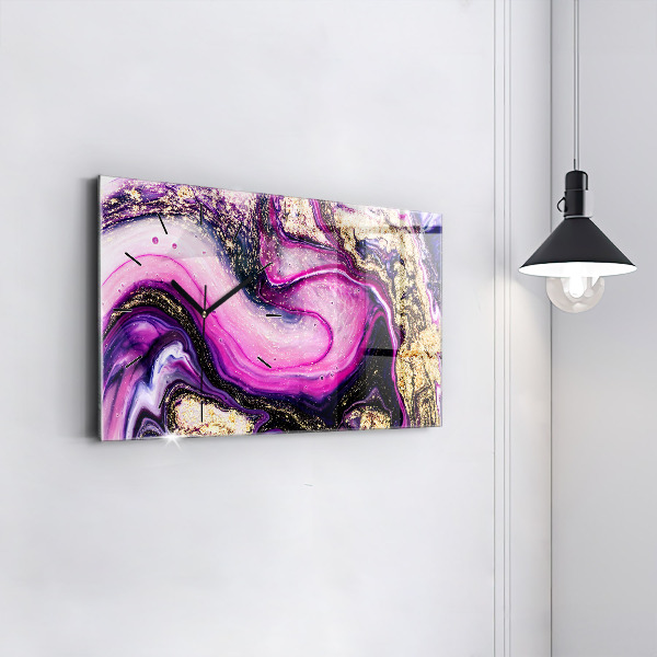 Zegar poziomy Abstrakcja Marmur