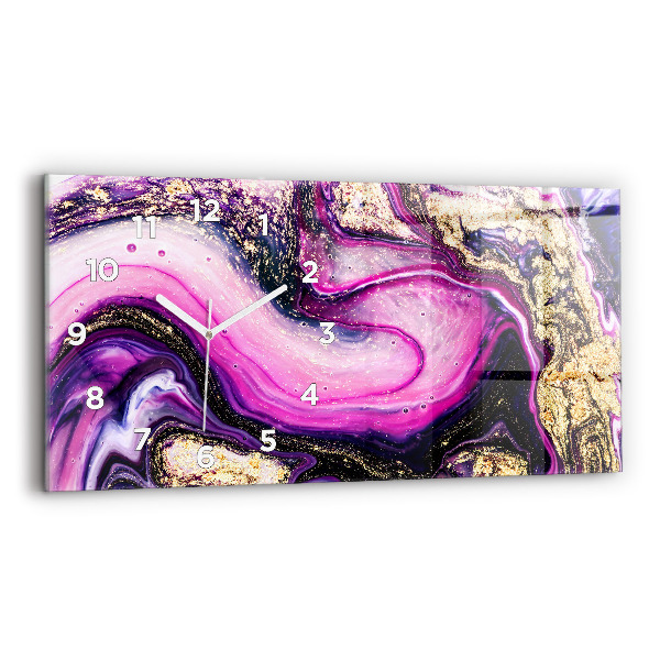 Zegar poziomy Abstrakcja Marmur