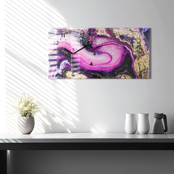 Zegar poziomy Abstrakcja Marmur