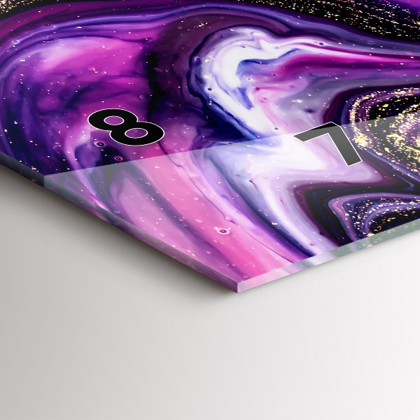 Zegar poziomy Abstrakcja Marmur