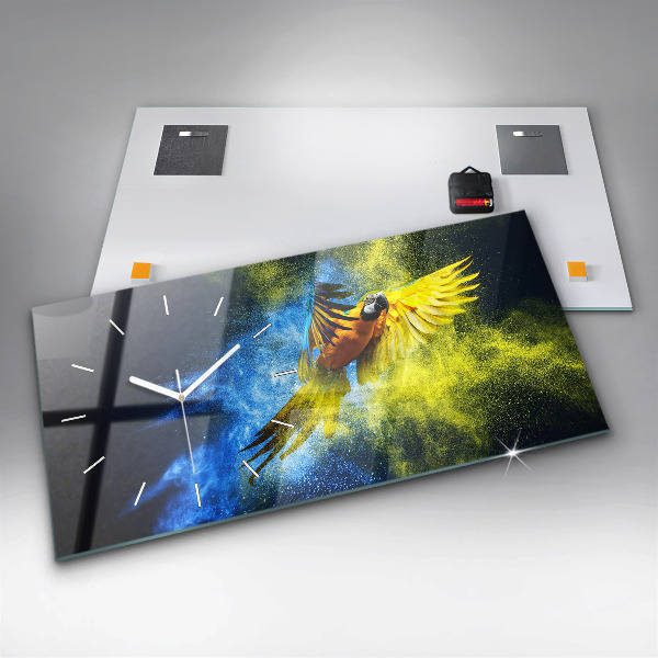 Zegar poziomy Kolorowa Papuga