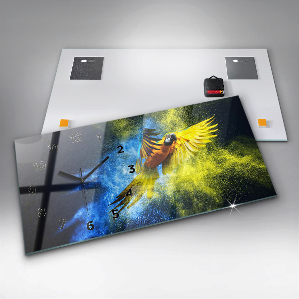 Zegar poziomy Kolorowa Papuga