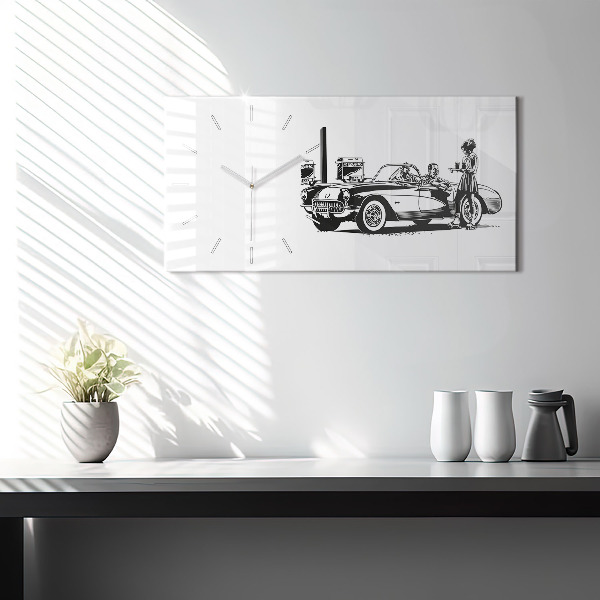 Zegar ścienny poziomy Retro Ilustracja