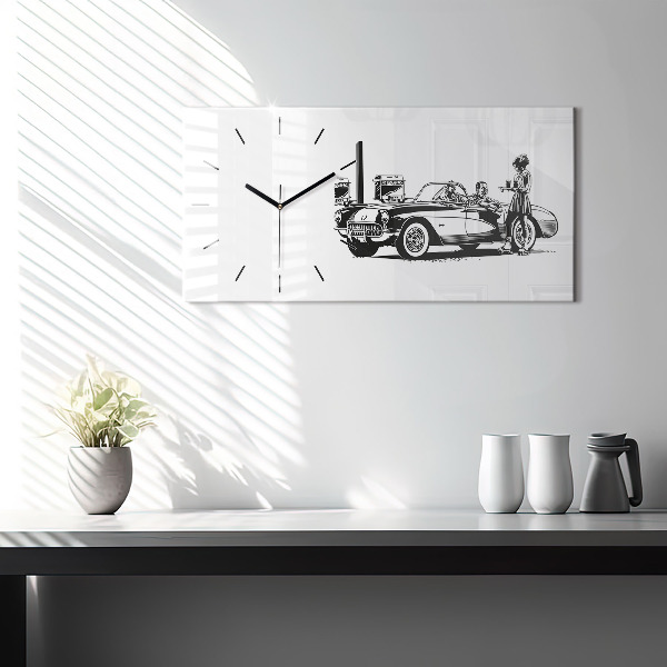 Zegar ścienny poziomy Retro Ilustracja