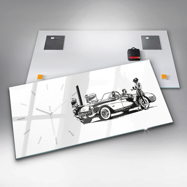 Zegar ścienny poziomy Retro Ilustracja