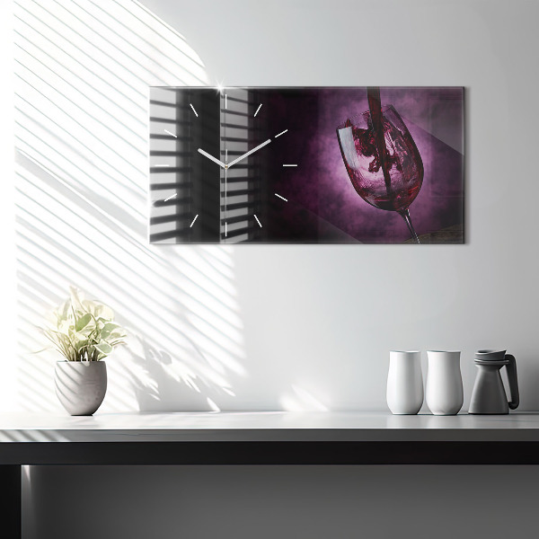 Zegar ścienny poziomy Kieliszka do wina