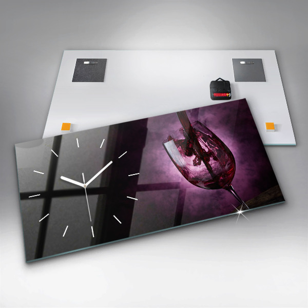 Zegar ścienny poziomy Kieliszka do wina