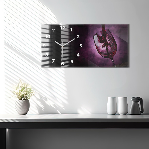 Zegar ścienny poziomy Kieliszka do wina