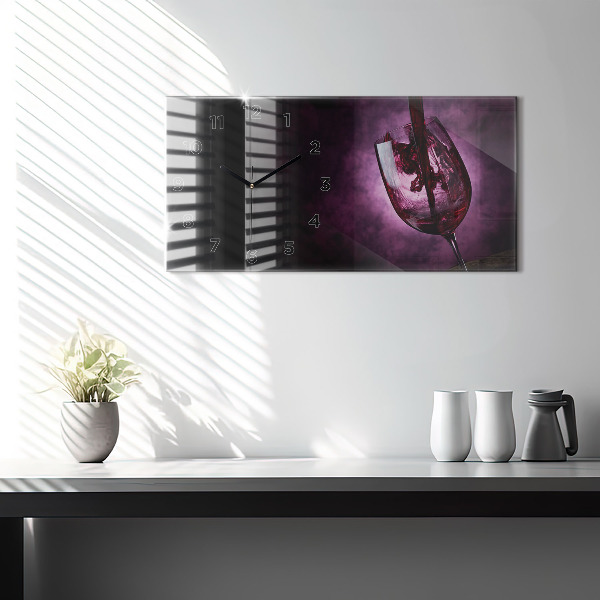 Zegar ścienny poziomy Kieliszka do wina