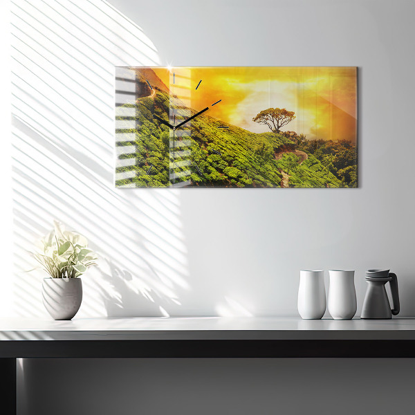 Zegar ścienny poziomy Wzgórze Herbaty