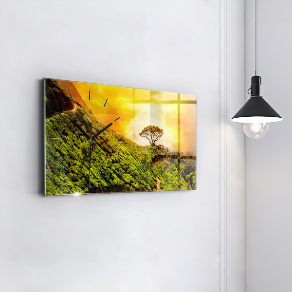 Zegar ścienny poziomy Wzgórze Herbaty