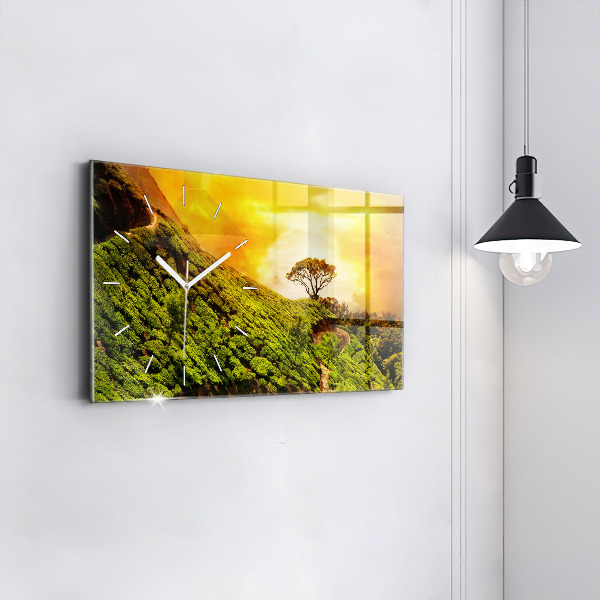 Zegar ścienny poziomy Wzgórze Herbaty