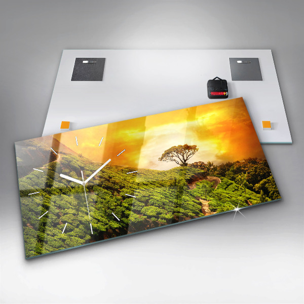 Zegar ścienny poziomy Wzgórze Herbaty