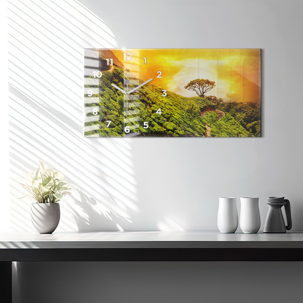 Zegar ścienny poziomy Wzgórze Herbaty