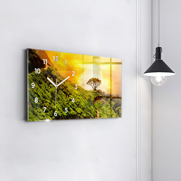 Zegar ścienny poziomy Wzgórze Herbaty