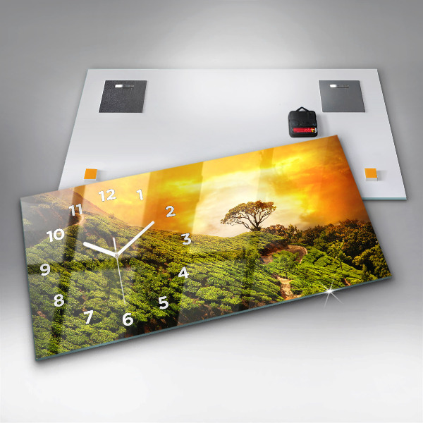 Zegar ścienny poziomy Wzgórze Herbaty