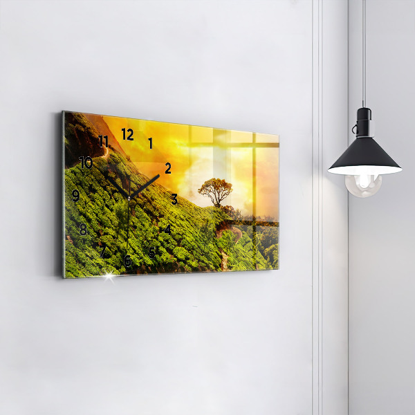 Zegar ścienny poziomy Wzgórze Herbaty