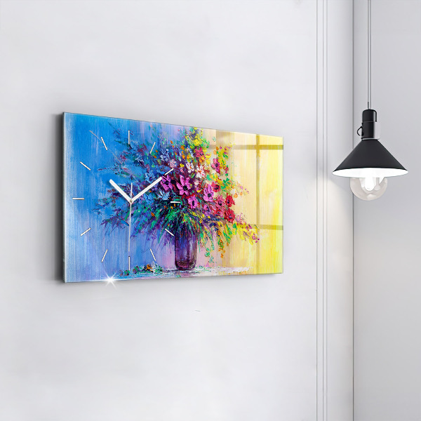 Zegar poziomy Kwiaty w Wazonie