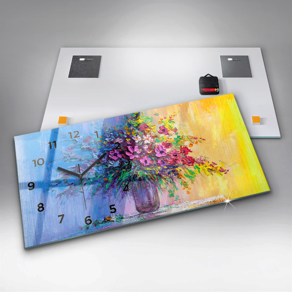 Zegar poziomy Kwiaty w Wazonie