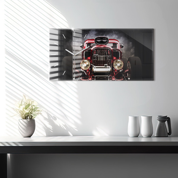 Zegar ścienny poziomy Stary zabytkowy samochód