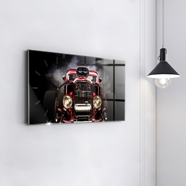 Zegar ścienny poziomy Stary zabytkowy samochód