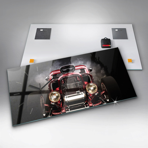 Zegar ścienny poziomy Stary zabytkowy samochód