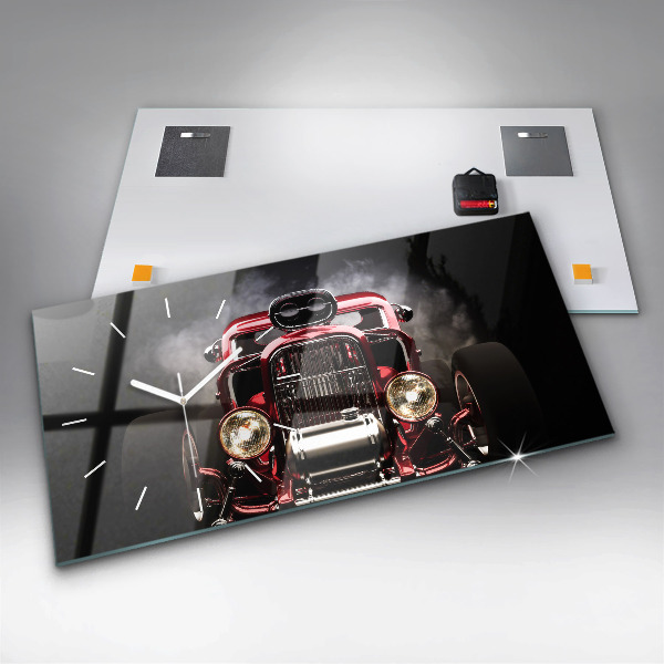 Zegar ścienny poziomy Stary zabytkowy samochód