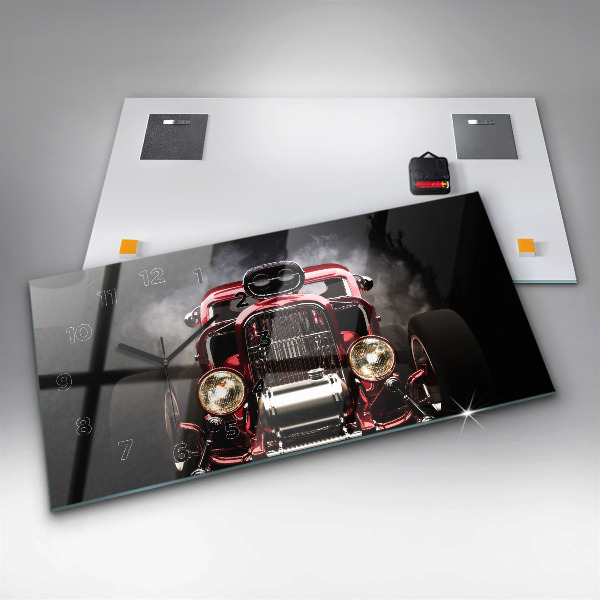 Zegar ścienny poziomy Stary zabytkowy samochód