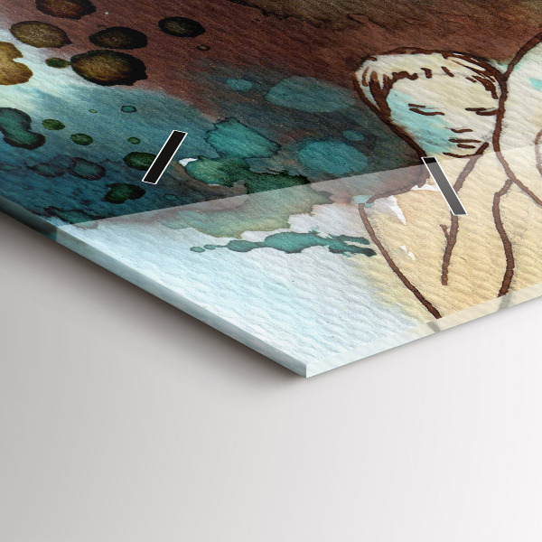 Zegar ścienny poziomy Abstrakcja Kobieta