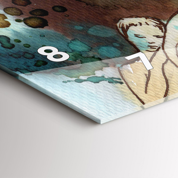 Zegar ścienny poziomy Abstrakcja Kobieta