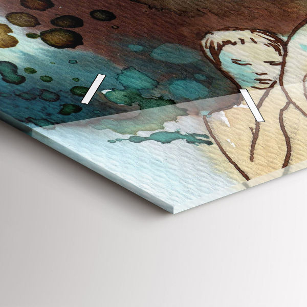 Zegar ścienny poziomy Abstrakcja Kobieta