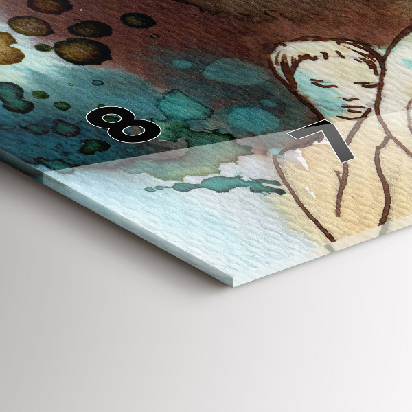 Zegar ścienny poziomy Abstrakcja Kobieta