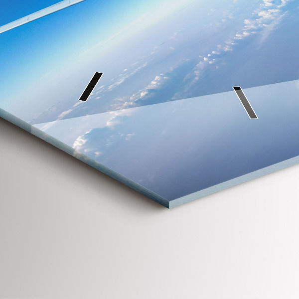 Zegar ścienny poziomy Samolot Chmury