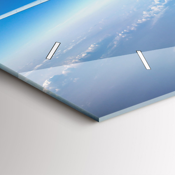 Zegar ścienny poziomy Samolot Chmury