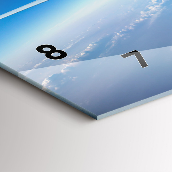 Zegar ścienny poziomy Samolot Chmury