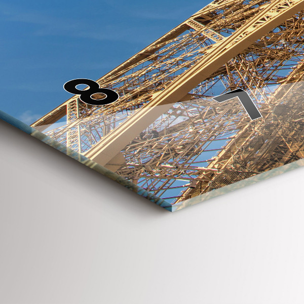 Zegar ścienny poziomy Francja Wieża Eiffla