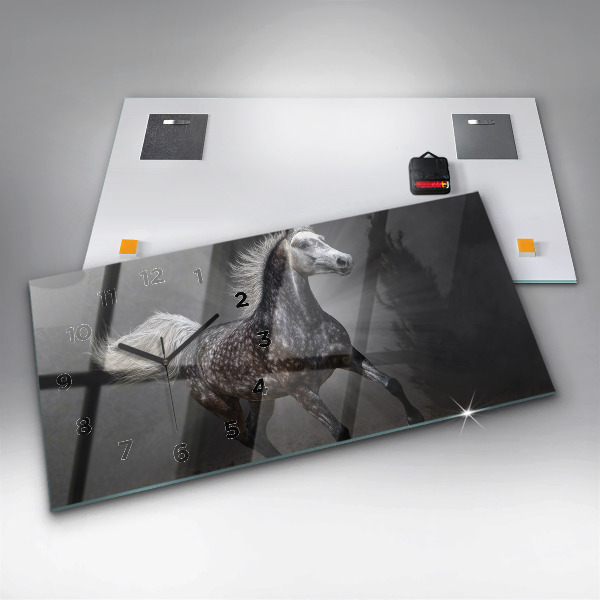 Zegar ścienny poziomy Galopujący koń